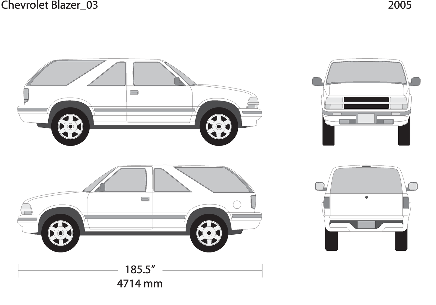 2005 Chevy Blazer V03 Vehicle Wrap Template