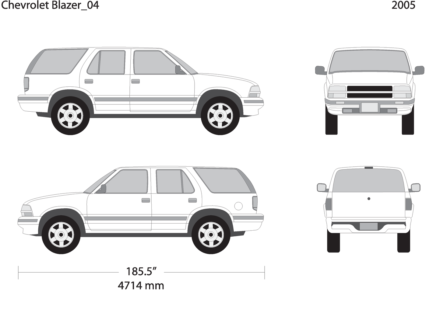 2005 Chevy Blazer V04 Vehicle Wrap Template