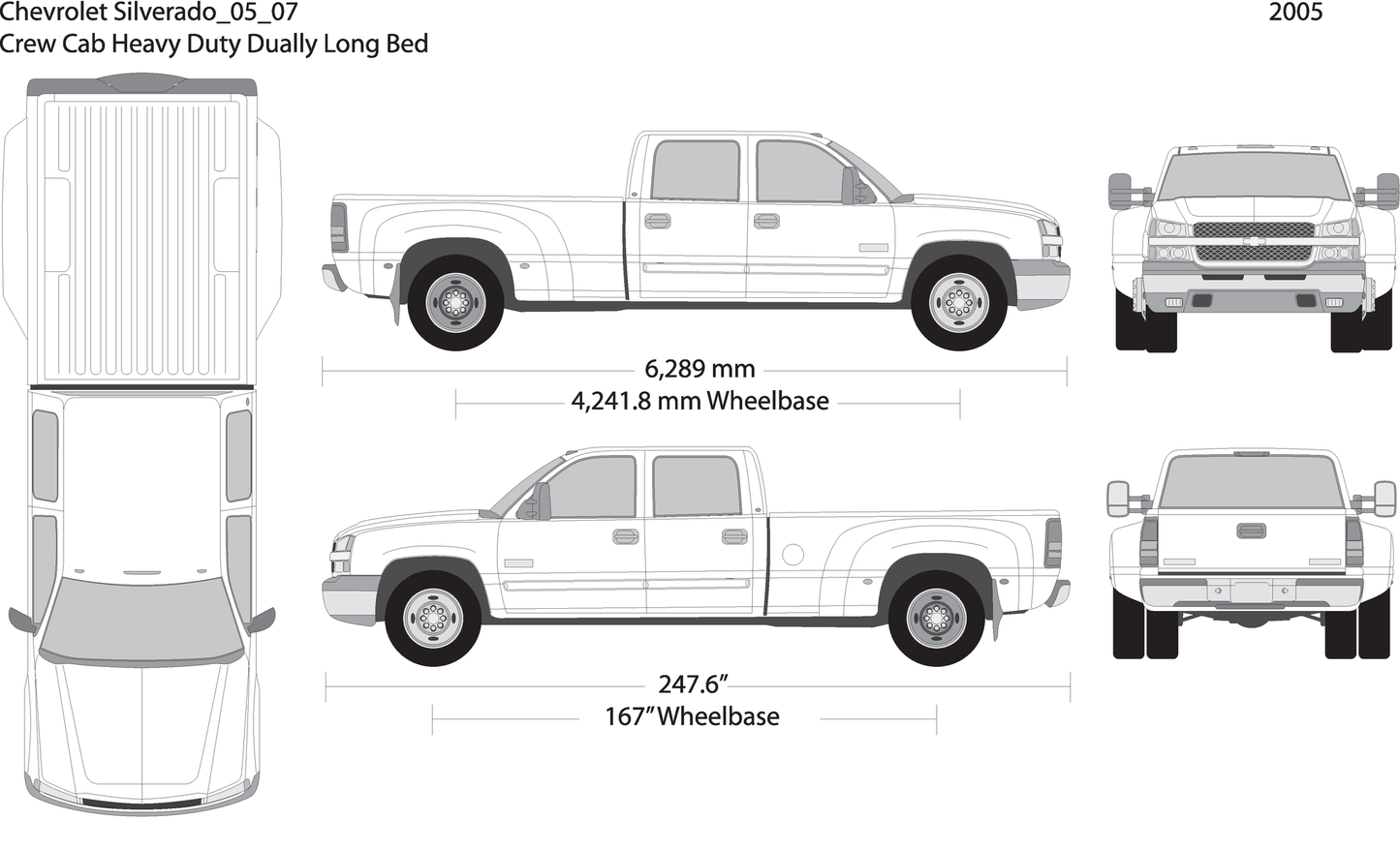 2005 Chevy Silverado 2500 3500 Hd V07 Vehicle Wrap Template