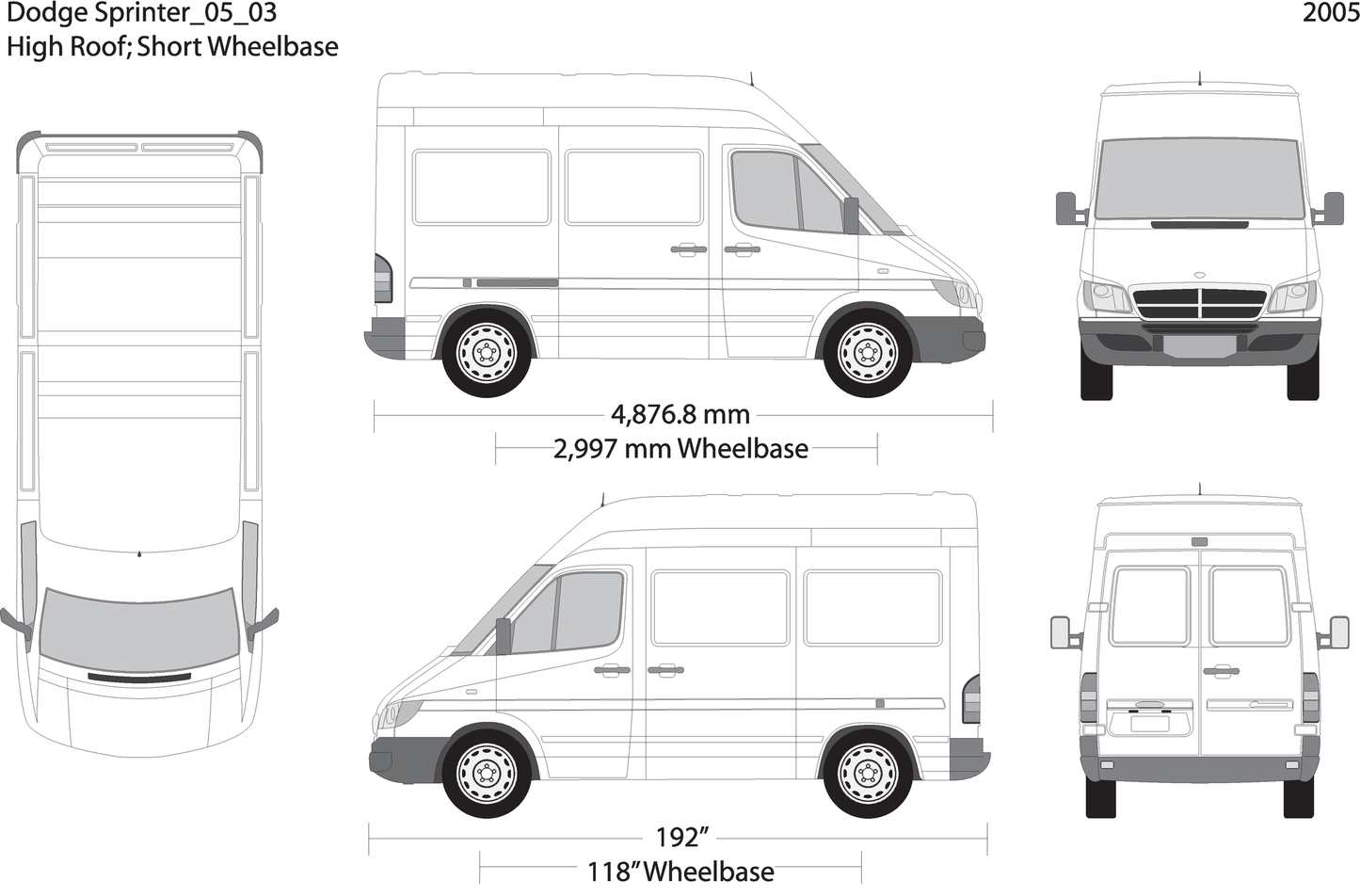 2005 Dodge Sprinter V03 Vehicle Wrap Template