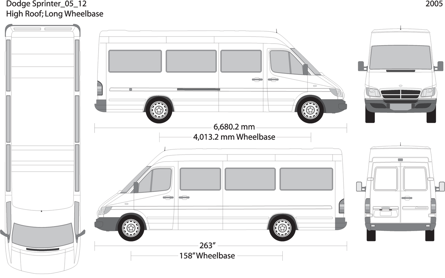 2005 Dodge Sprinter V12 Vehicle Wrap Template