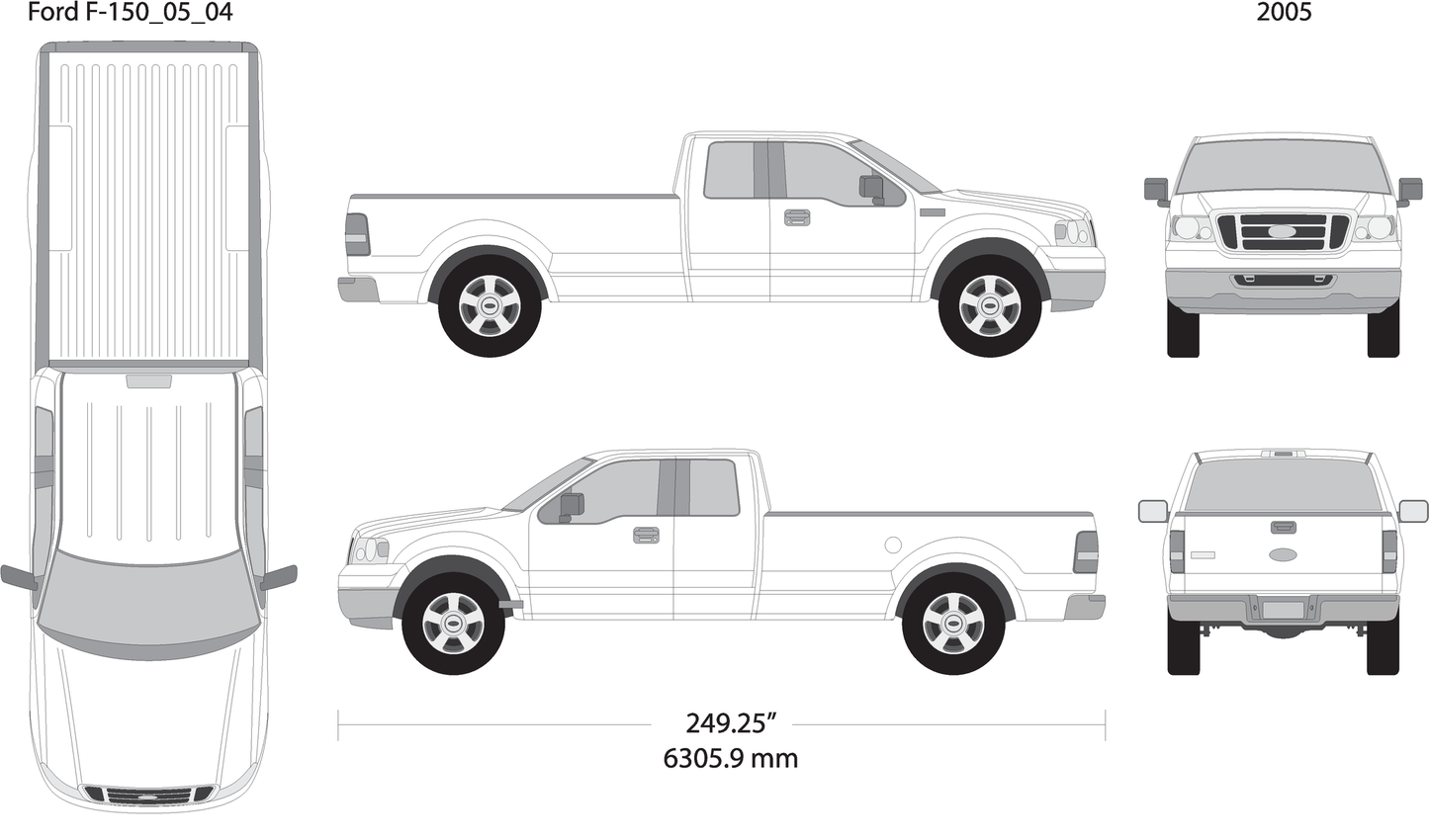 2005 Ford F 150 V04 Vehicle Wrap Template