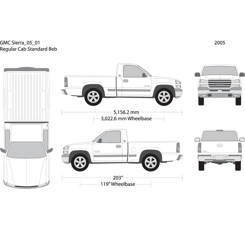 2005 Gmc Sierra 1500 V01 Vehicle Wrap Template