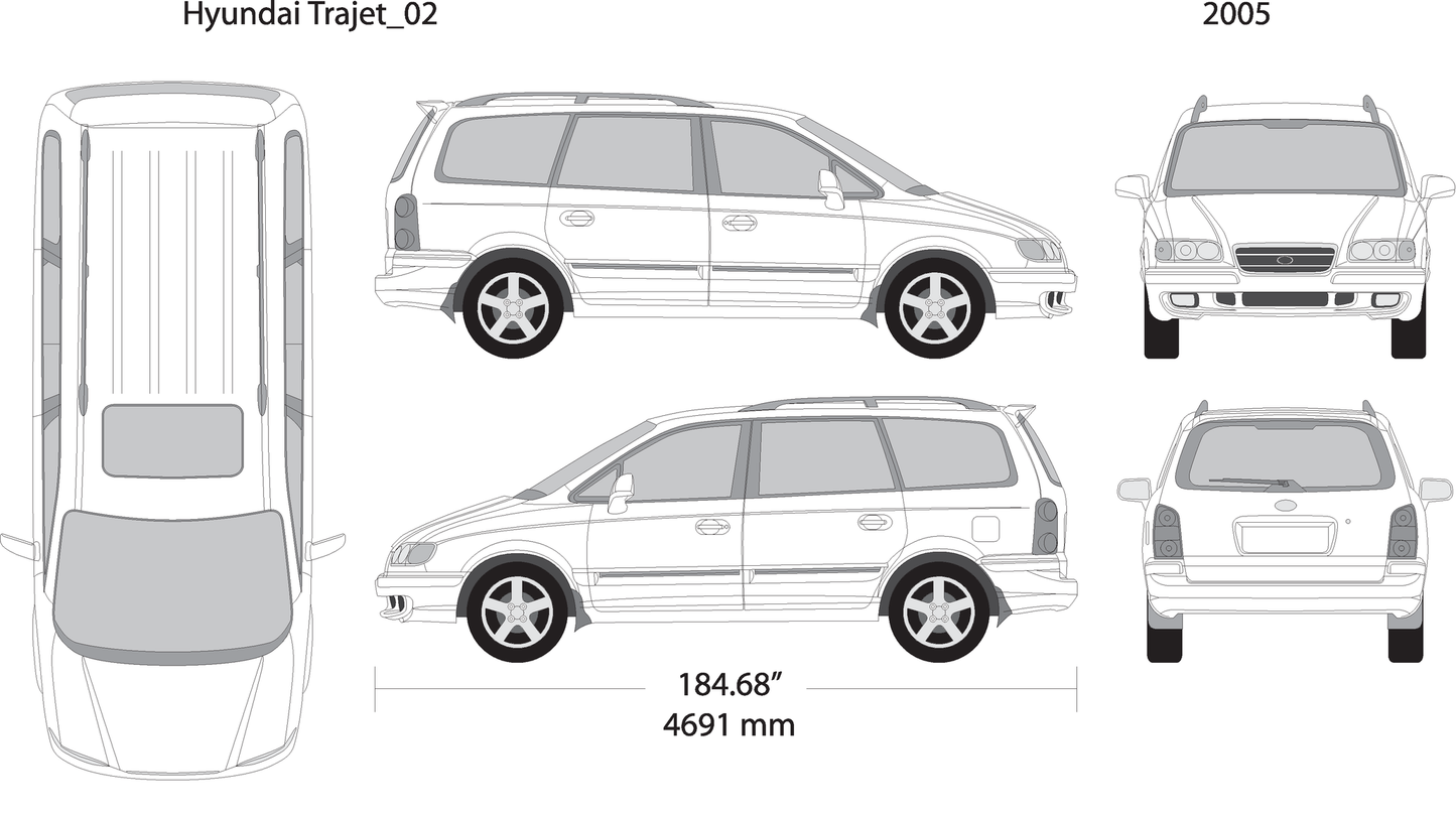 2005 Hyundai Trajet V02 Vehicle Wrap Template