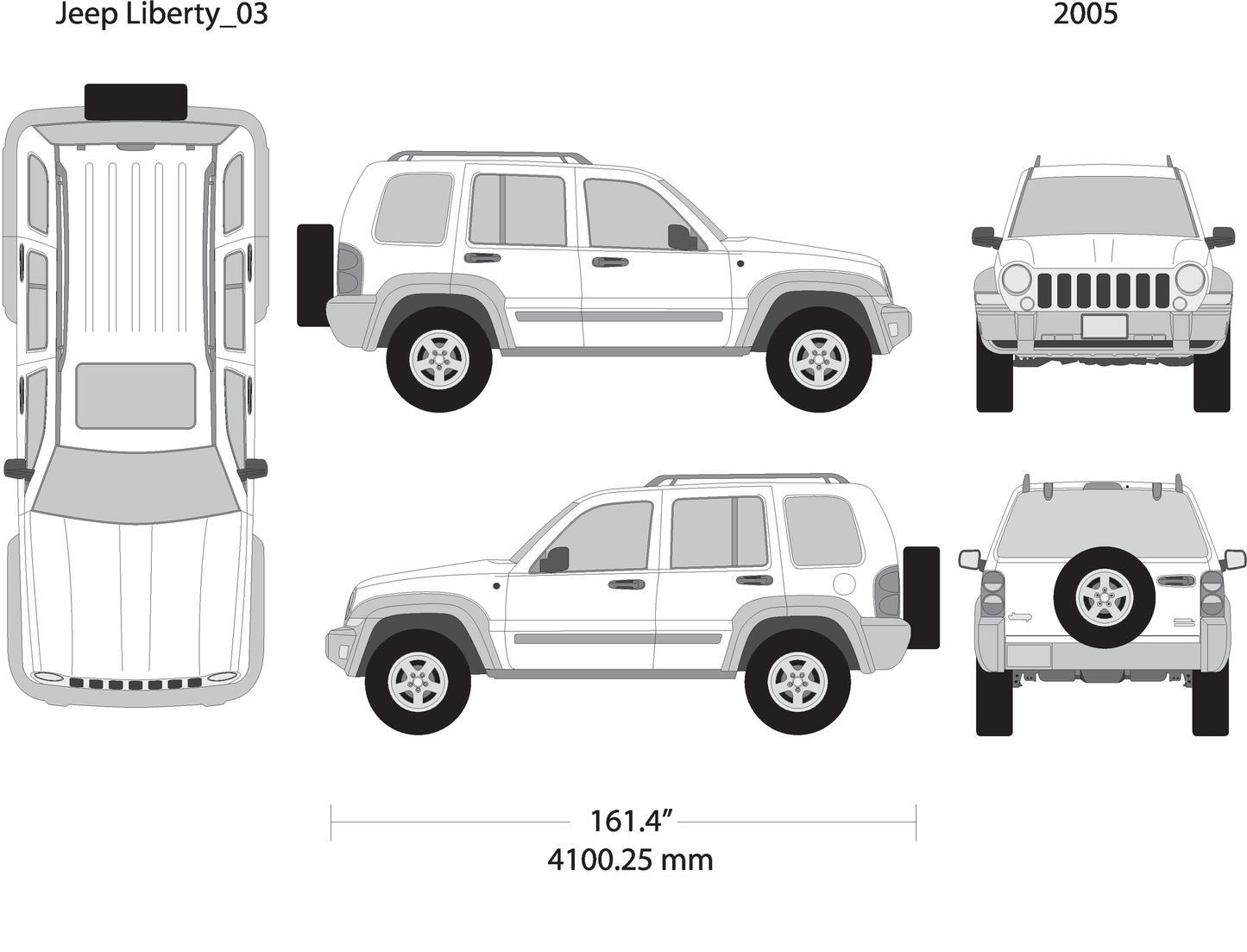 2005 Jeep Liberty V03 Vehicle Wrap Template