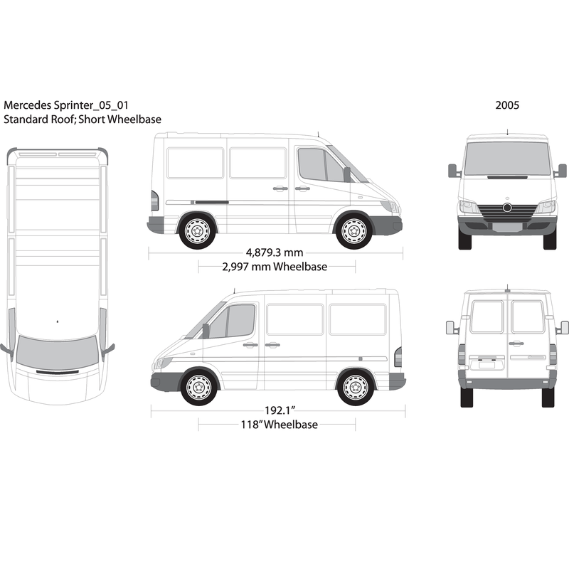 2005 Mercedes Sprinter V01 Vehicle Wrap Template
