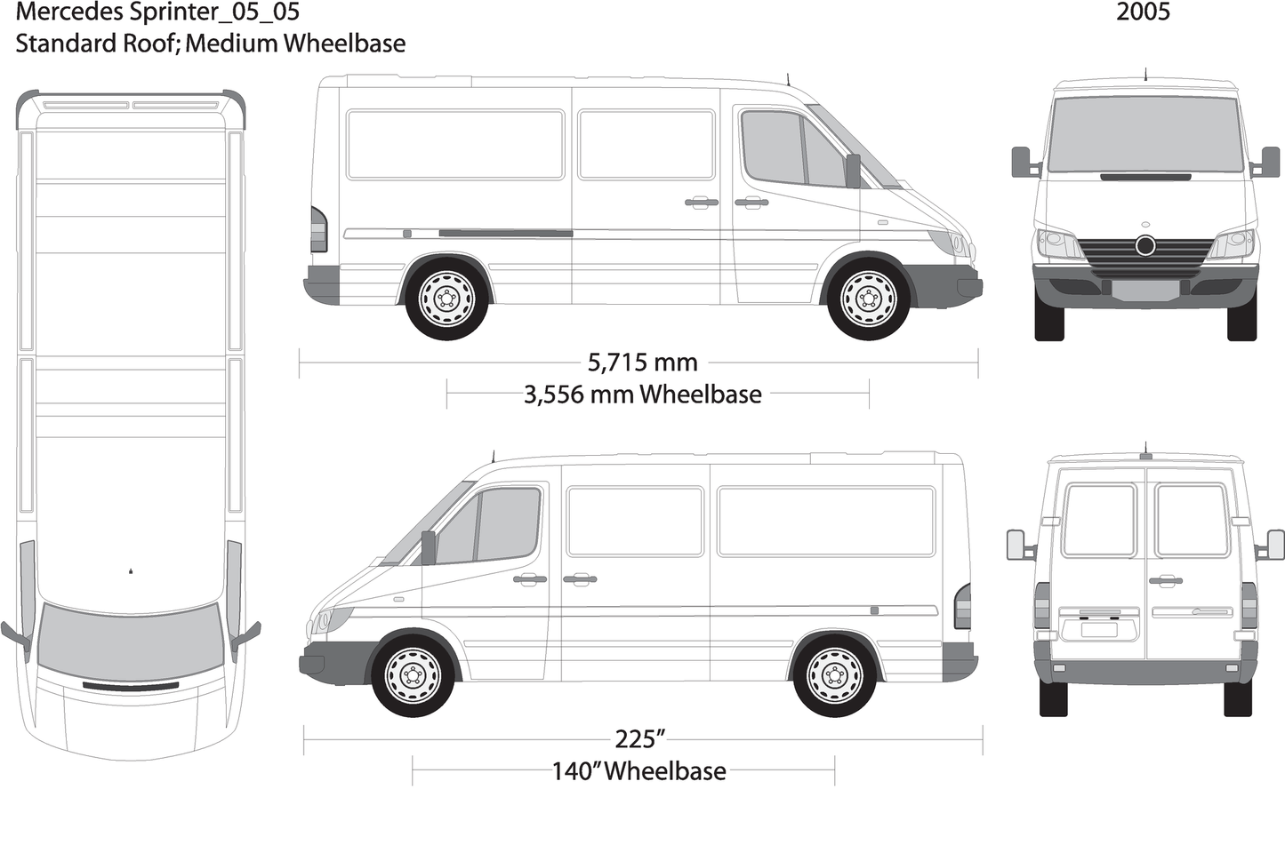 2005 Mercedes Sprinter V05 Vehicle Wrap Template