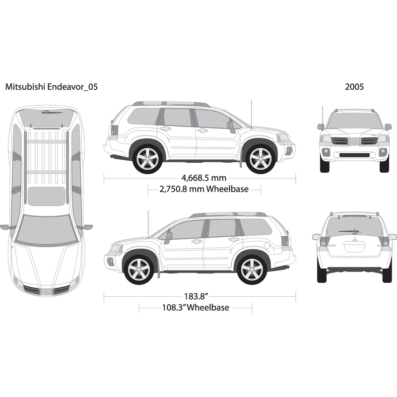 2005 Mitsubishi Endeavor V05 Vehicle Wrap Template