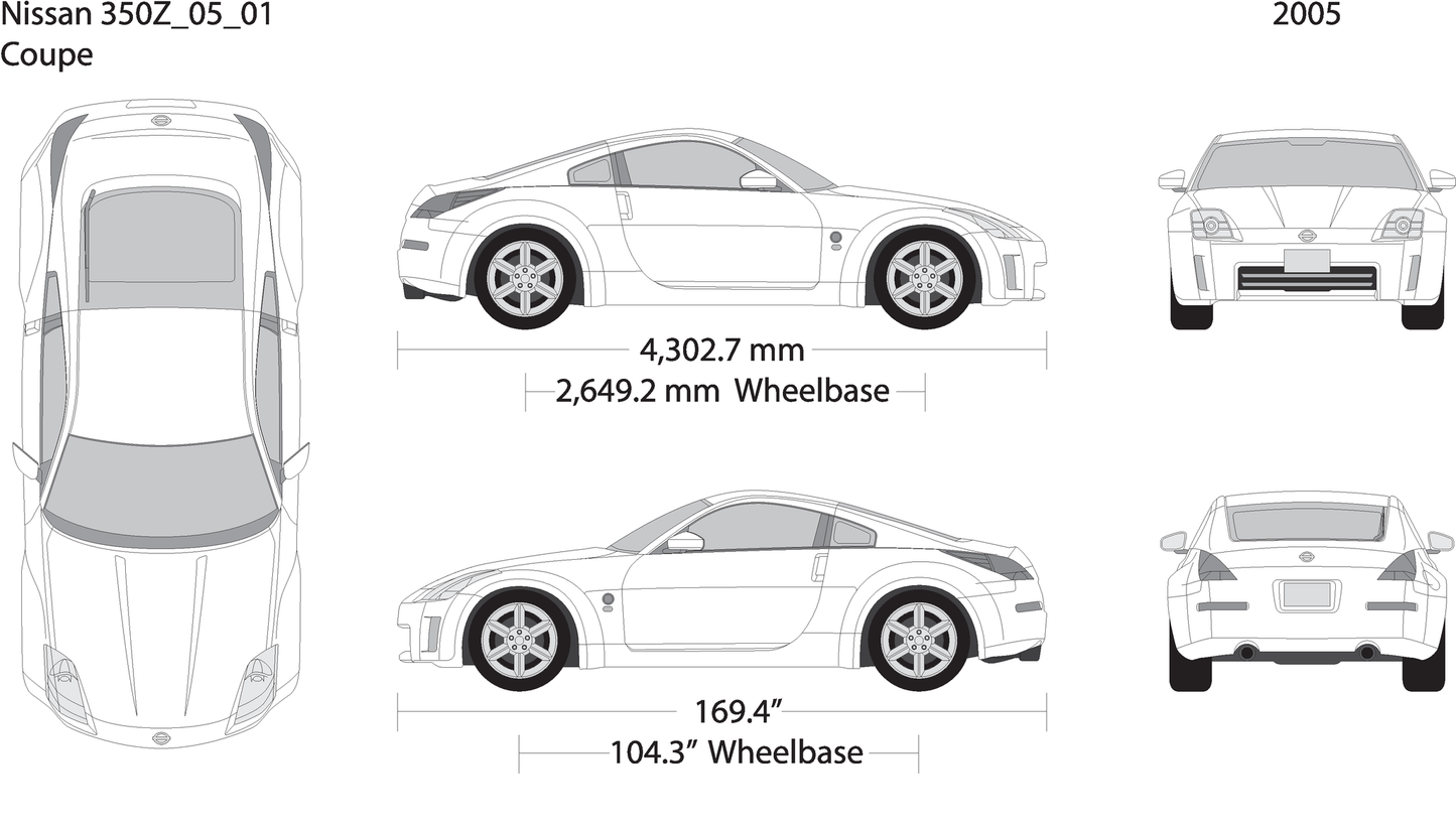 2005 Nissan 350Z V01 Vehicle Wrap Template