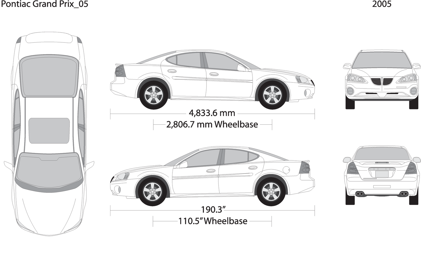 2005 Pontiac Grand Prix V05 Vehicle Wrap Template