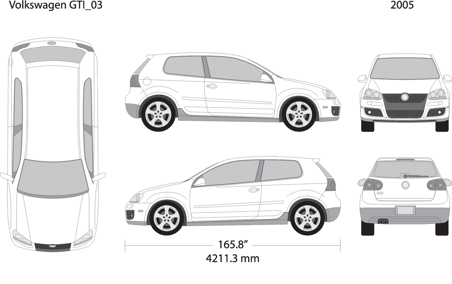 2005 Volkswagen Gti V03 Vehicle Wrap Template
