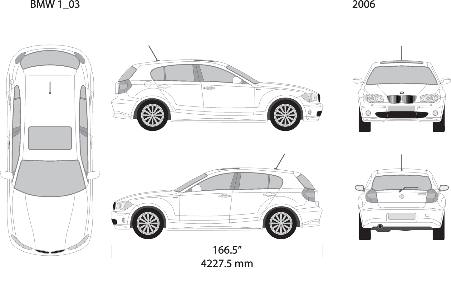 2006 Bmw 1 V03 Vehicle Wrap Template