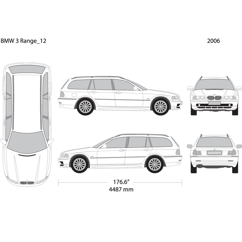 2006 Bmw 3 V12 Vehicle Wrap Template