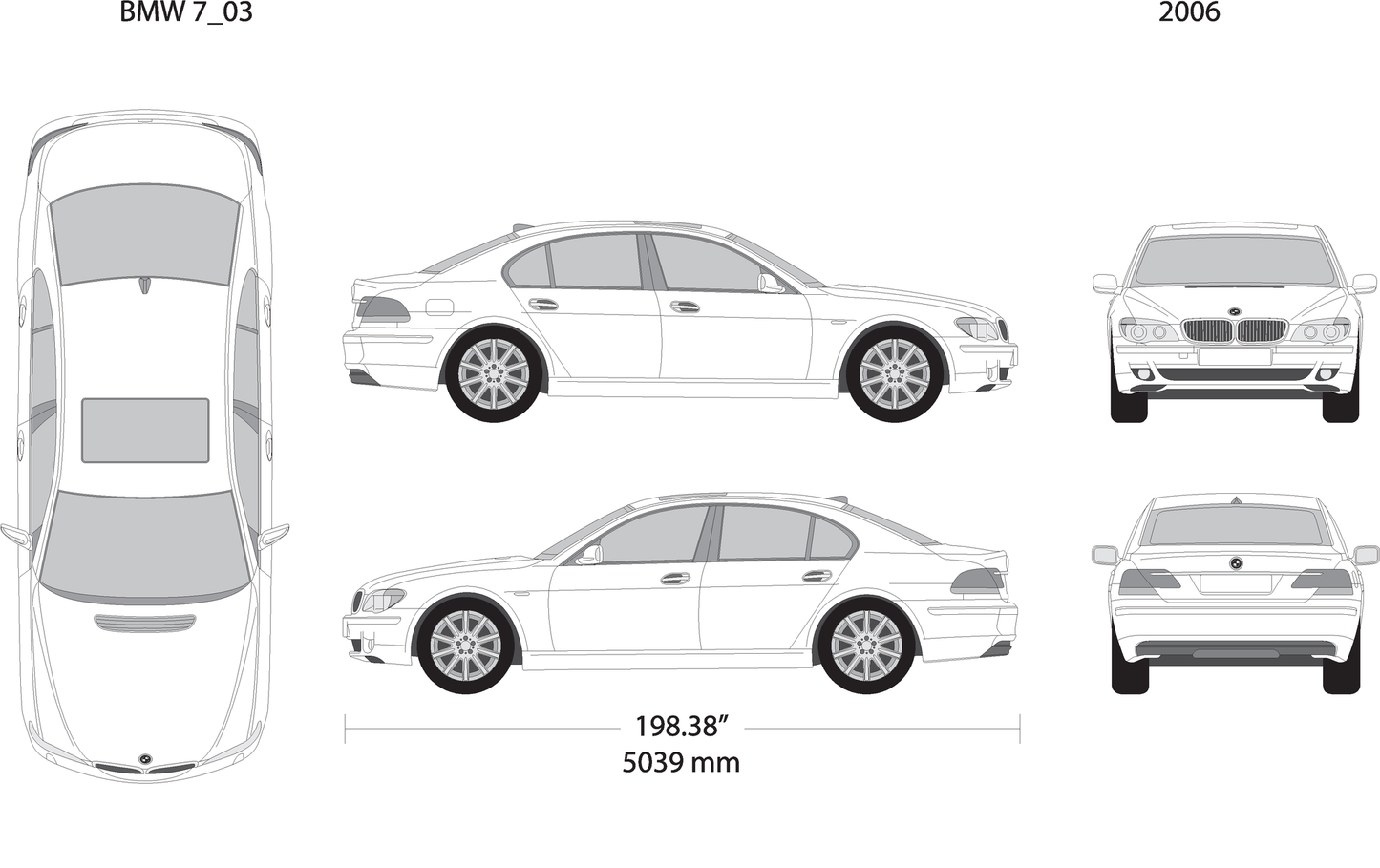2006 Bmw 7 V03 Vehicle Wrap Template