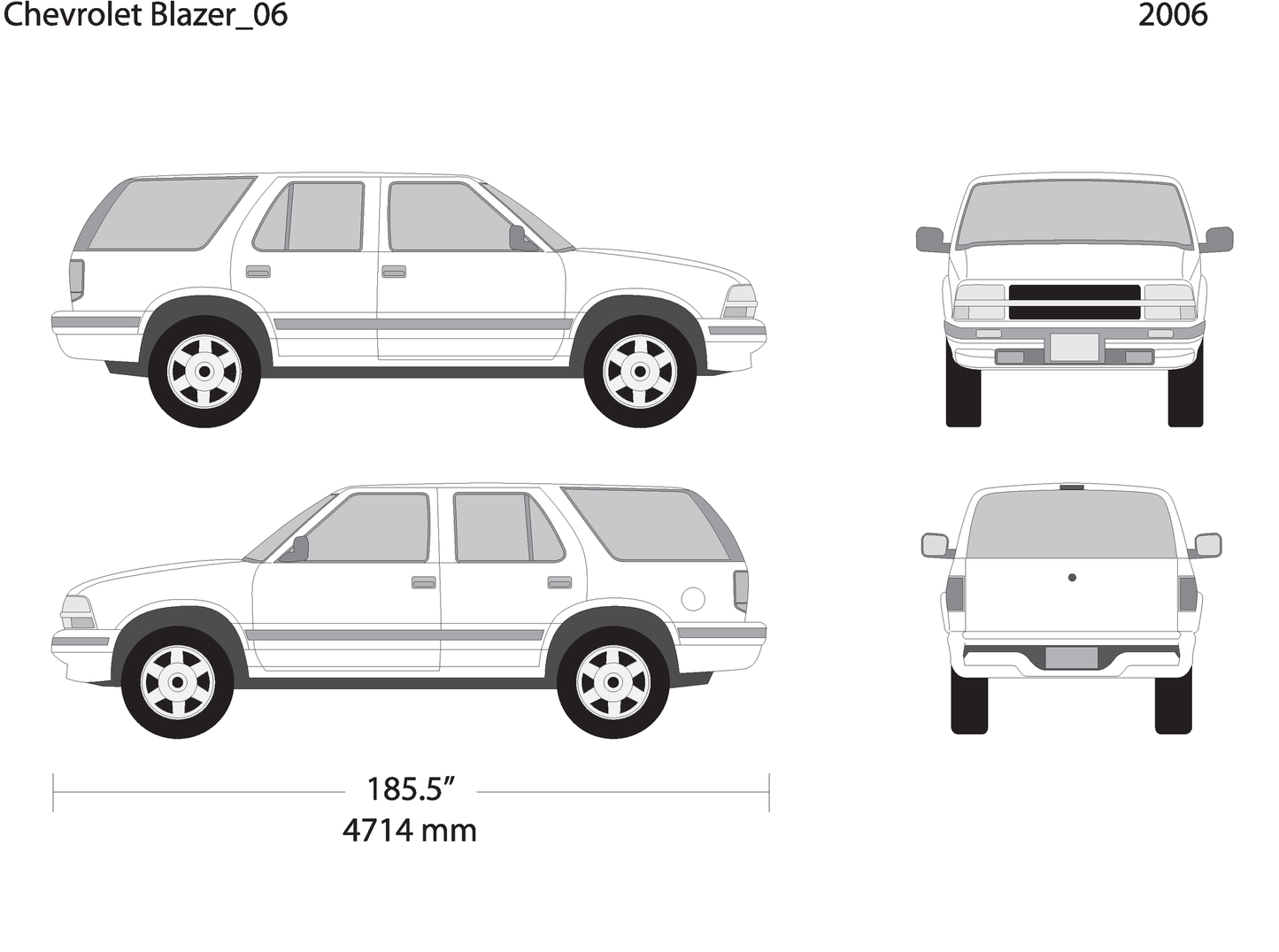 2006 Chevy Blazer V06 Vehicle Wrap Template