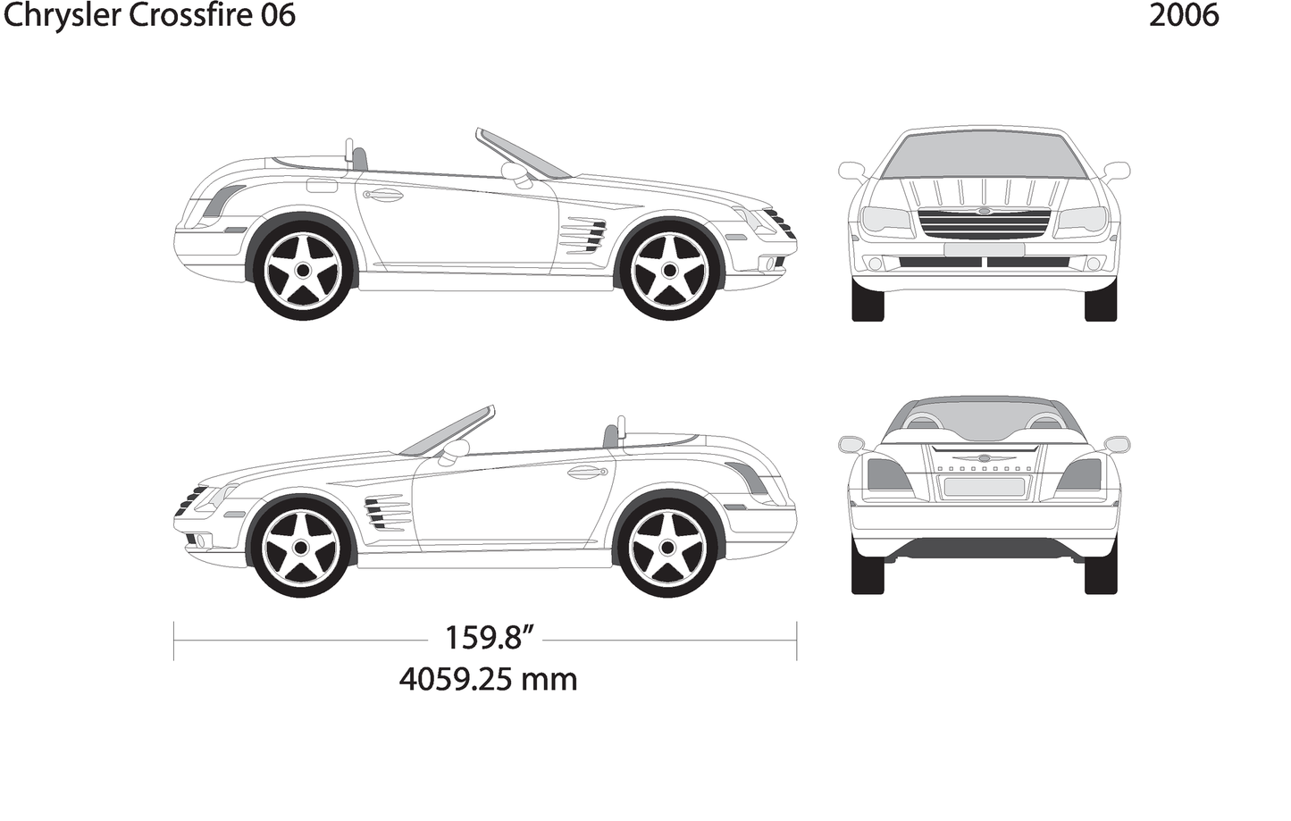 2006 Chrysler Crossfire V06 Vehicle Wrap Template