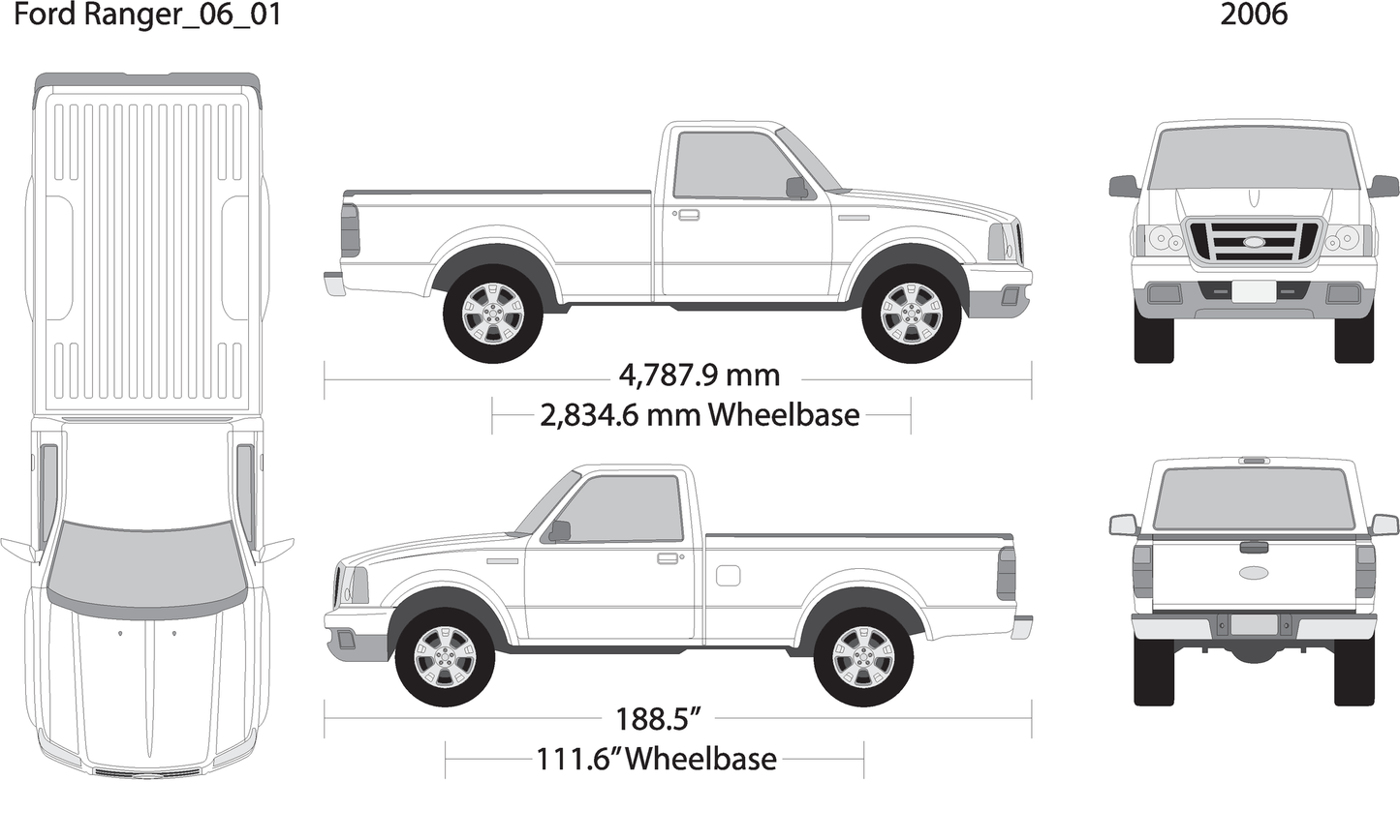2006 Ford Ranger V01 Vehicle Wrap Template