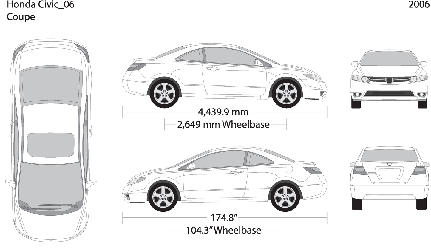 2006 Honda Civic Coupe V06 Vehicle Wrap Template