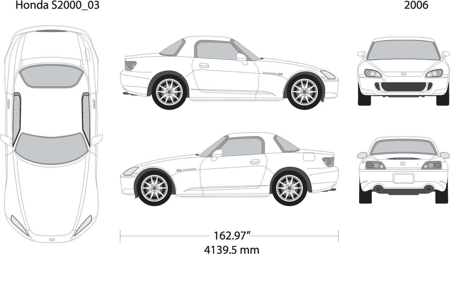 2006 Honda S2000 V03 Vehicle Wrap Template