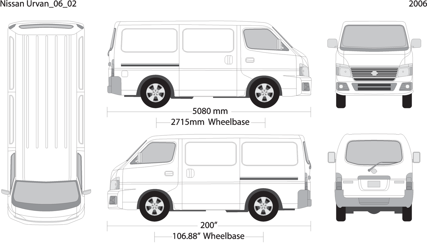 2006 Nissan Urvan V02 Vehicle Wrap Template