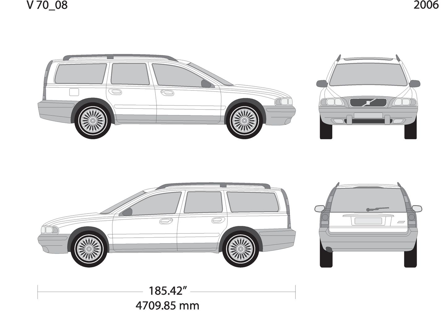2006 Volvo Volvo 70 V08 Vehicle Wrap Template