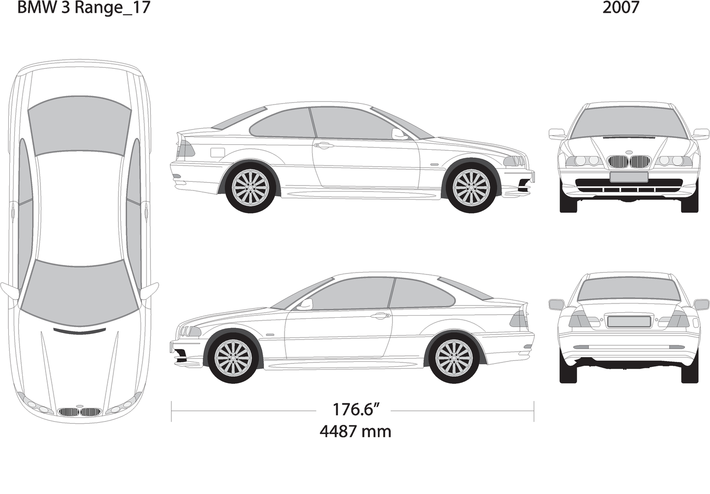 2007 Bmw 3 V17 Vehicle Wrap Template