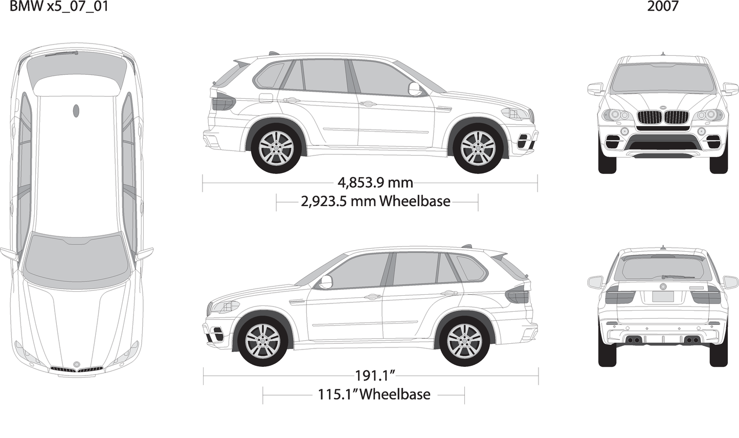 2007 Bmw X5 V01 Vehicle Wrap Template