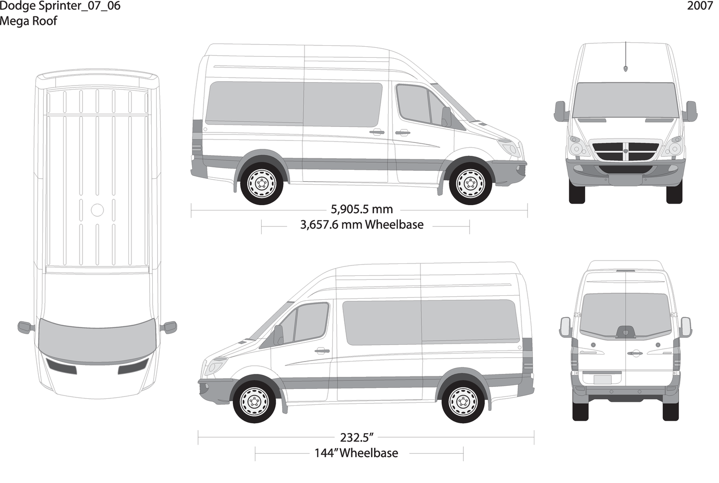 2007 Dodge Sprinter V06 Vehicle Wrap Template