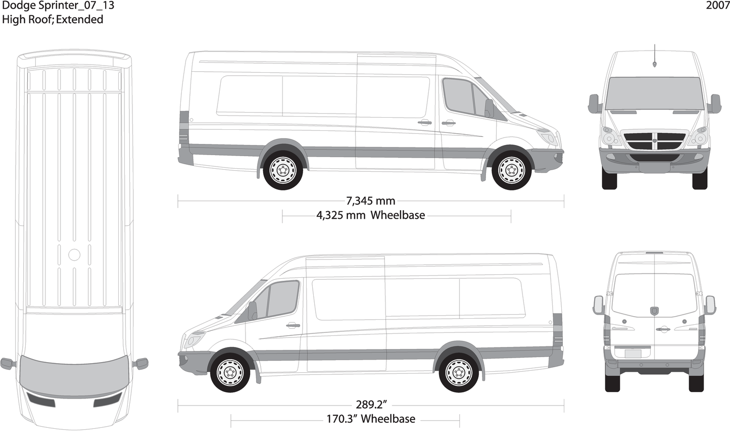2007 Dodge Sprinter V13 Vehicle Wrap Template