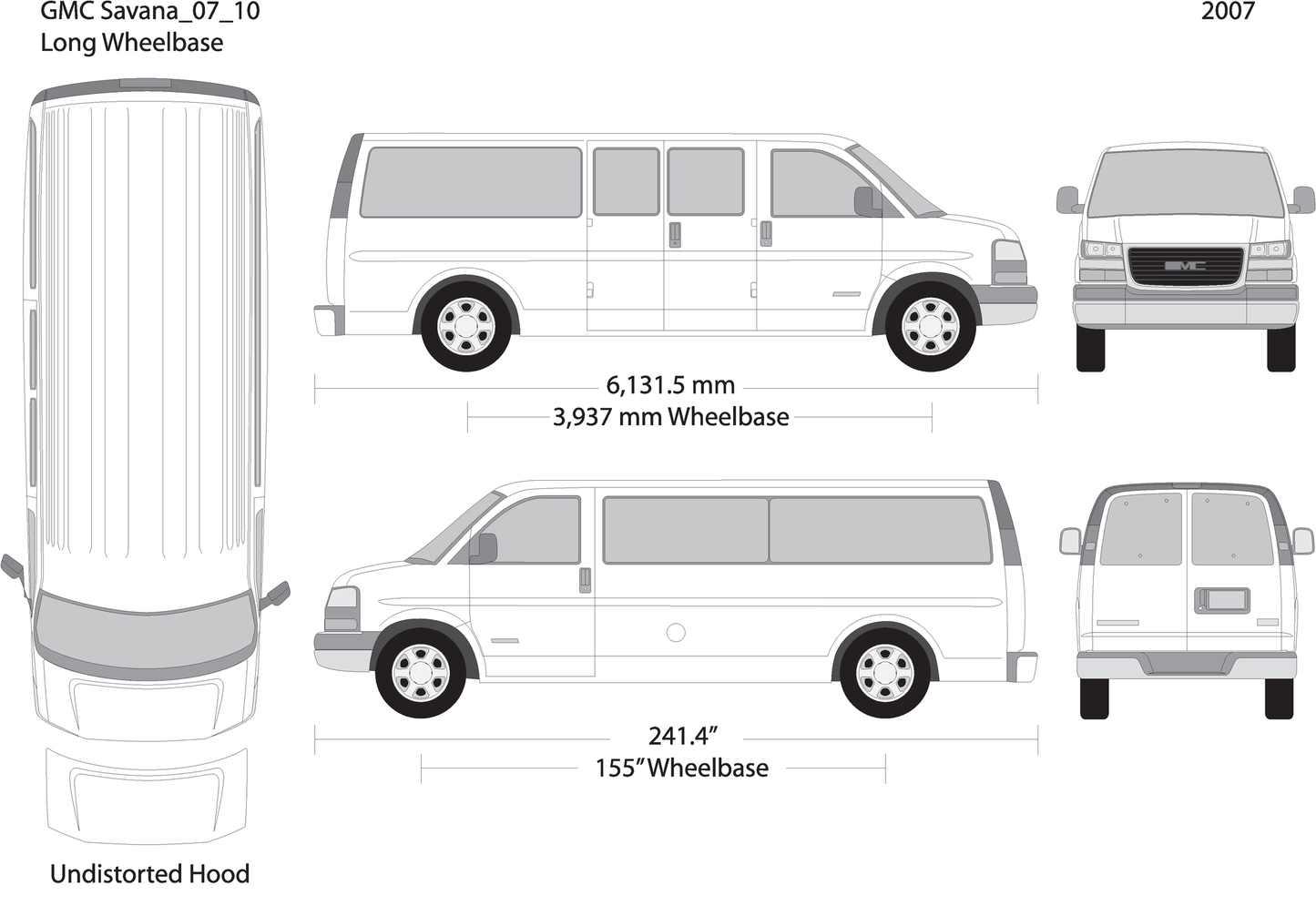 2007 Gmc Savana V10 Vehicle Wrap Template