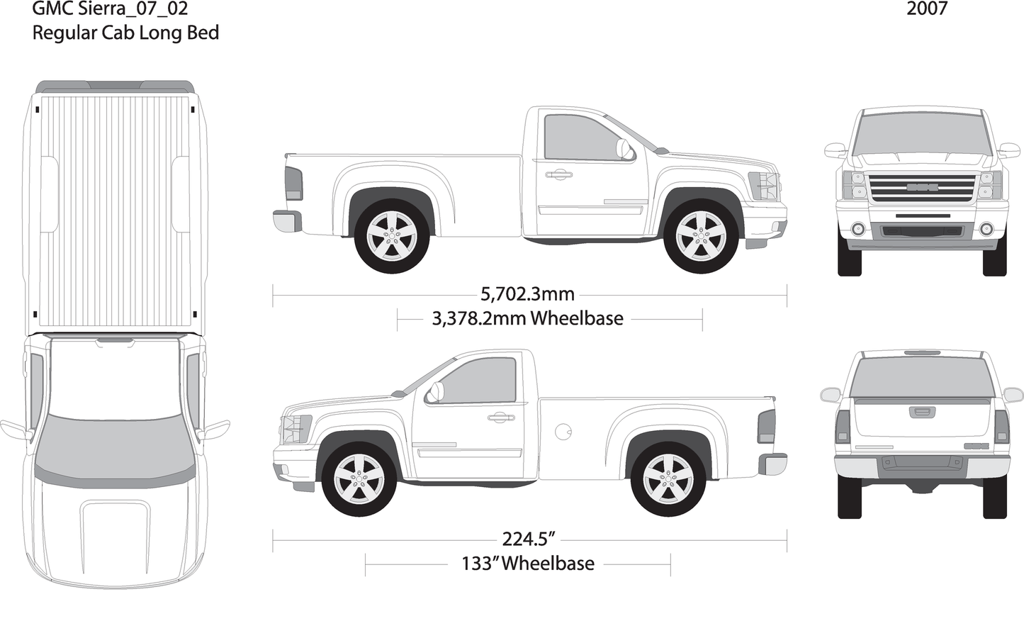 2007 Gmc Sierra 1500 V02 Vehicle Wrap Template