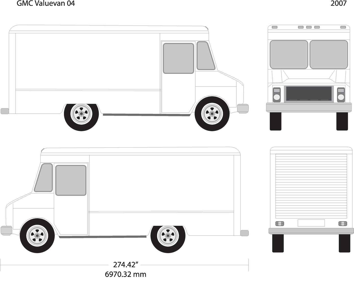 2007 Gmc Value Van V04 Vehicle Wrap Template