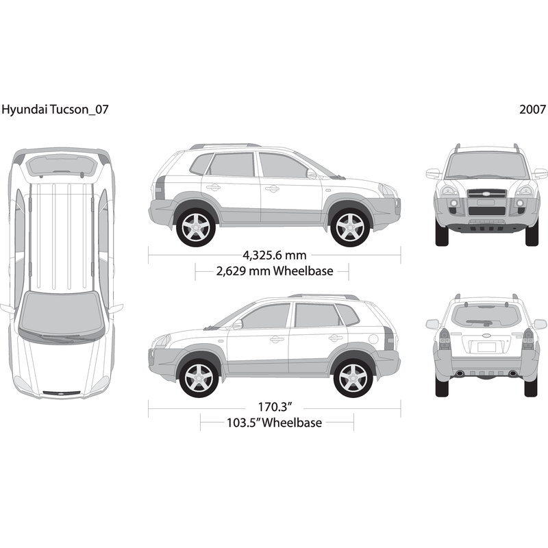 2007 Hyundai Tucson V07 Vehicle Wrap Template