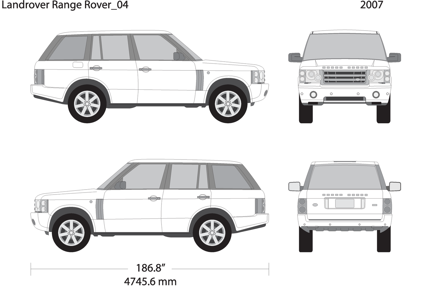 2007 Land Rover Range Rover V04 Vehicle Wrap Template