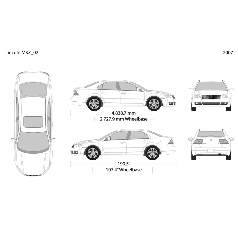 2007 Lincoln Mkz V02 Vehicle Wrap Template