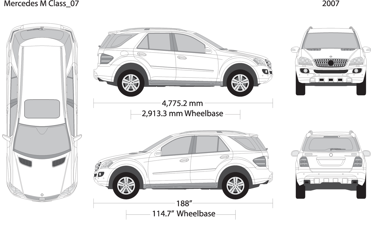2007 Mercedes M Class V07 Vehicle Wrap Template