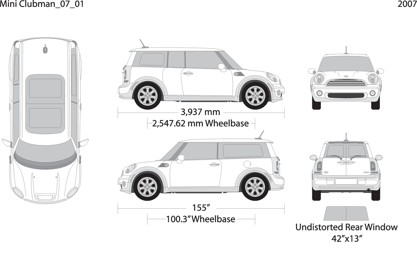 2007 Mini Cooper Mini Clubman V01 Vehicle Wrap Template
