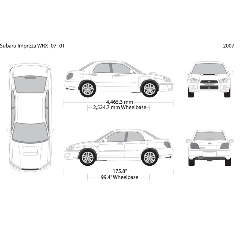 2007 Subaru Impreza V01 Vehicle Wrap Template