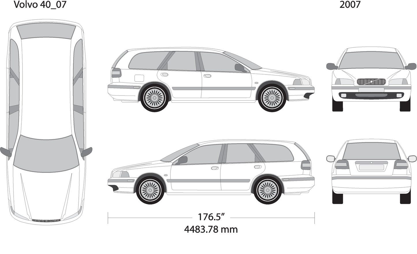 2007 Volvo Volvo 40 V07 Vehicle Wrap Template