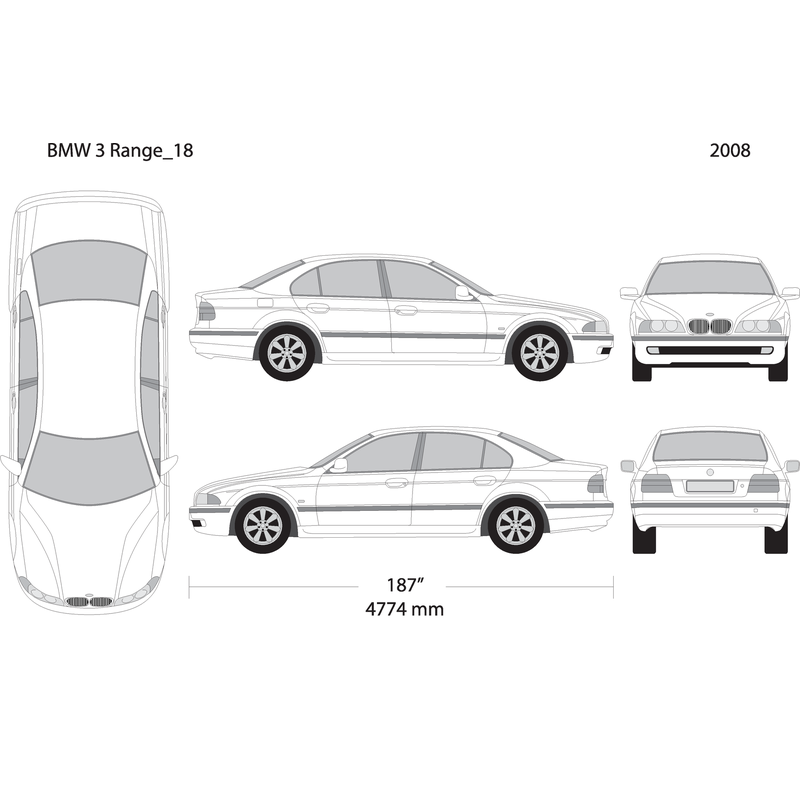 2008 Bmw 5 V18 Vehicle Wrap Template
