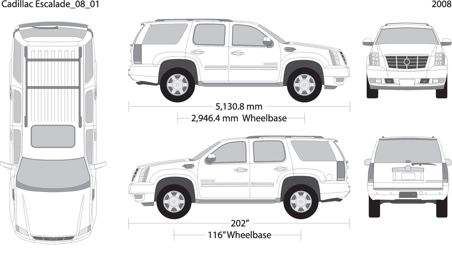 2008 Cadillac Escalade V01 Vehicle Wrap Template