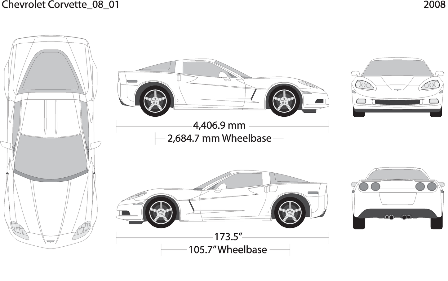 2008 Chevy Corvette V01 Vehicle Wrap Template