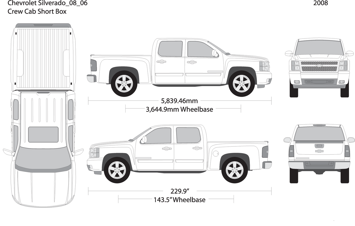 2008 Chevy Silverado 1500 V06 Vehicle Wrap Template