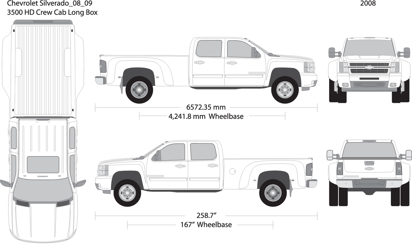 2008 Chevy Silverado 2500 3500 Hd V09 Vehicle Wrap Template