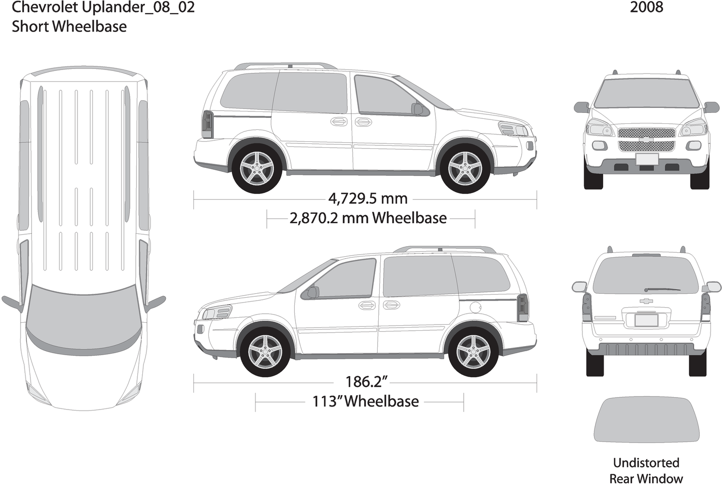 2008 Chevy Uplander V02 Vehicle Wrap Template