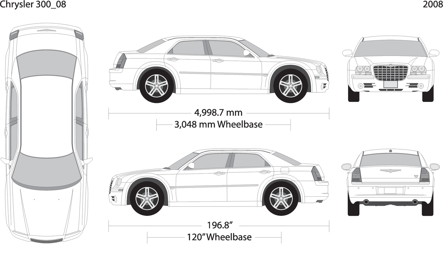 2008 Chrysler 300 V08 Vehicle Wrap Template