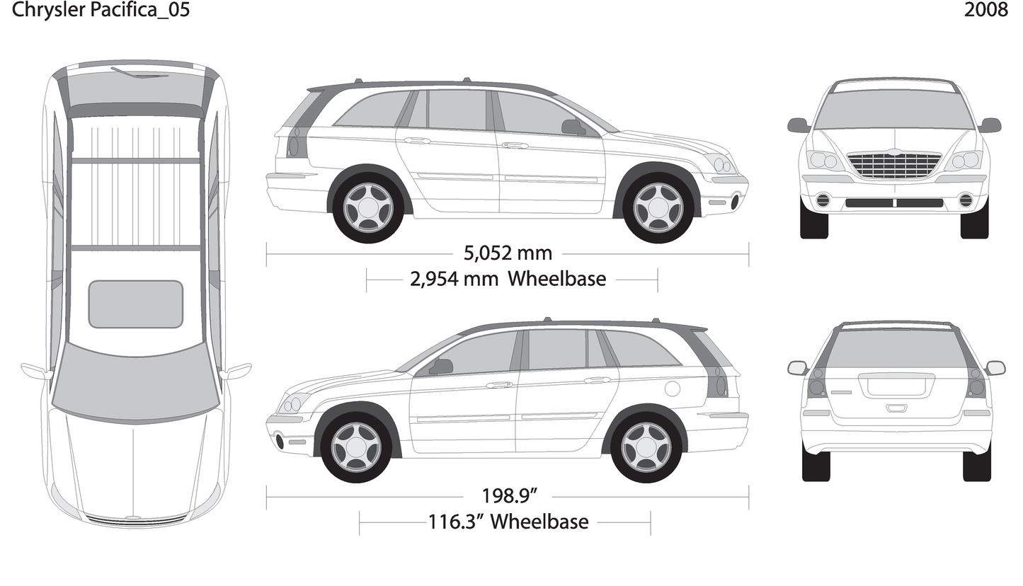 2008 Chrysler Pacifica V05 Vehicle Wrap Template