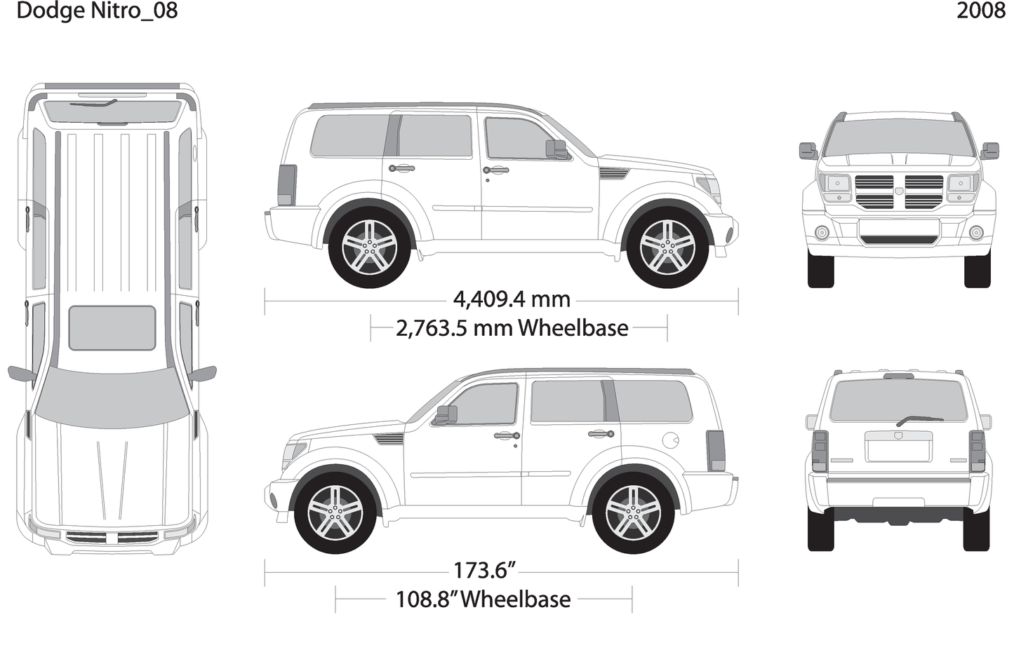 2008 Dodge Nitro V08 Vehicle Wrap Template