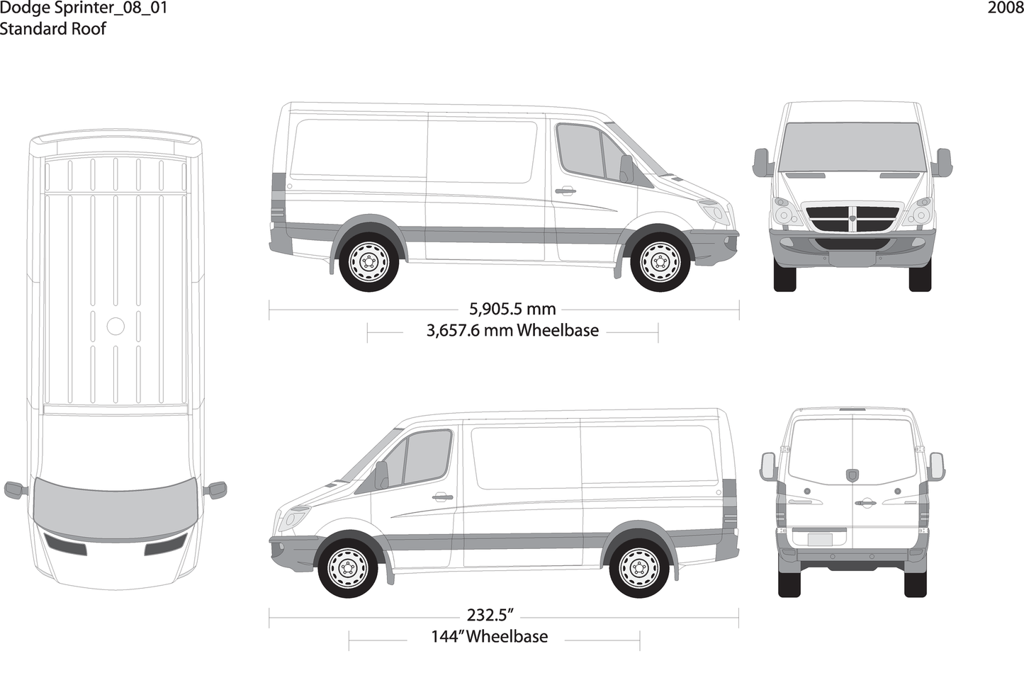 2008 Dodge Sprinter V01 Vehicle Wrap Template