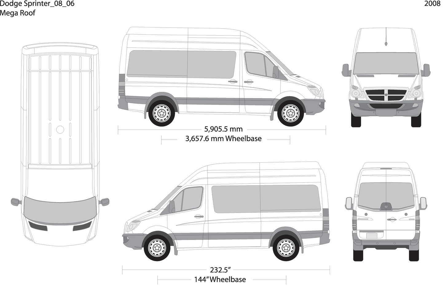 2008 Dodge Sprinter V06 Vehicle Wrap Template